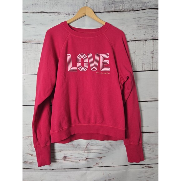 Spiritual Gangster Womens Sweatshirt Large Pink Love Bridget Raglan Casual Cozy - Picture 1 of 7